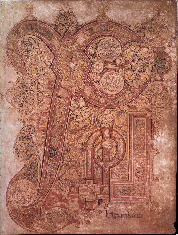 Chi-Rho page from the Book of Kells, unknow artist